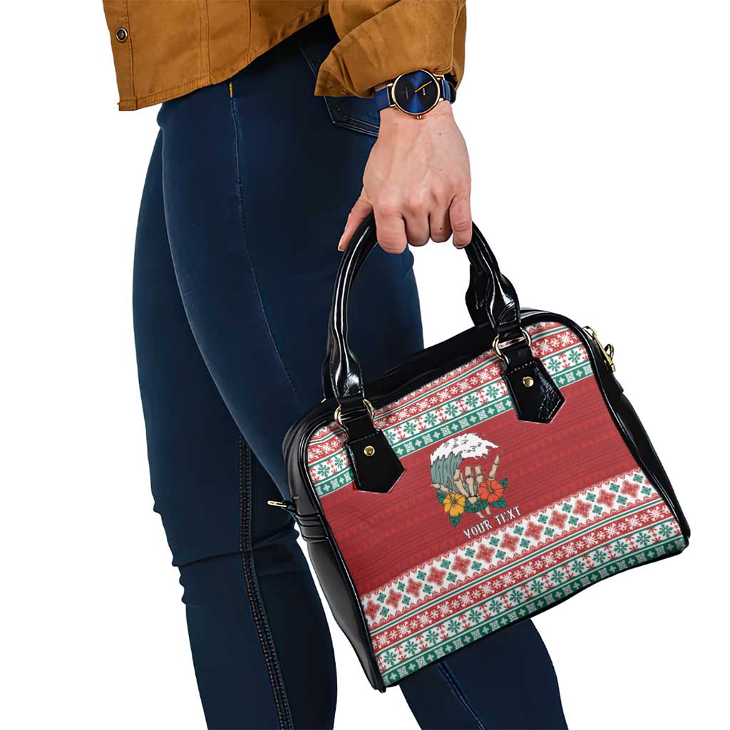 Shaka Sign Skull Mele Kalikimaka Personalized Shoulder Handbag Hawaiian Quilt Pattern LT9 - Polynesian Pride