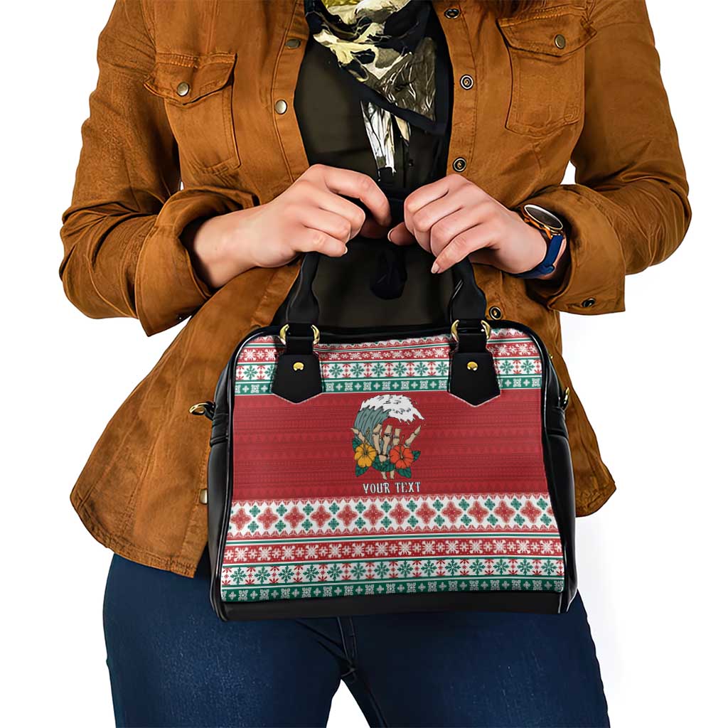 Shaka Sign Skull Mele Kalikimaka Personalized Shoulder Handbag Hawaiian Quilt Pattern LT9 - Polynesian Pride