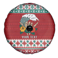 Shaka Sign Skull Mele Kalikimaka Personalized Spare Tire Cover Hawaiian Quilt Pattern - Polynesian Pride