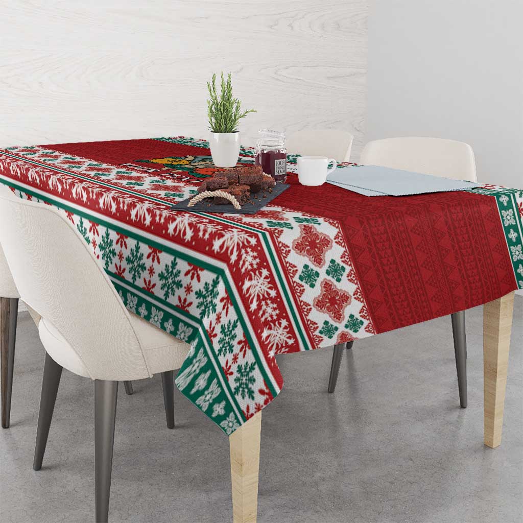 Shaka Sign Skull Mele Kalikimaka Personalized Tablecloth Hawaiian Quilt Pattern LT9 - Polynesian Pride