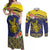 Niue Coconut Crab Couples Matching Off Shoulder Maxi Dress and Long Sleeve Button Shirt Rock of Polynesia