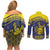 Niue Coconut Crab Couples Matching Off Shoulder Short Dress and Long Sleeve Button Shirt Rock of Polynesia