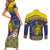 Niue Coconut Crab Couples Matching Short Sleeve Bodycon Dress and Long Sleeve Button Shirt Rock of Polynesia