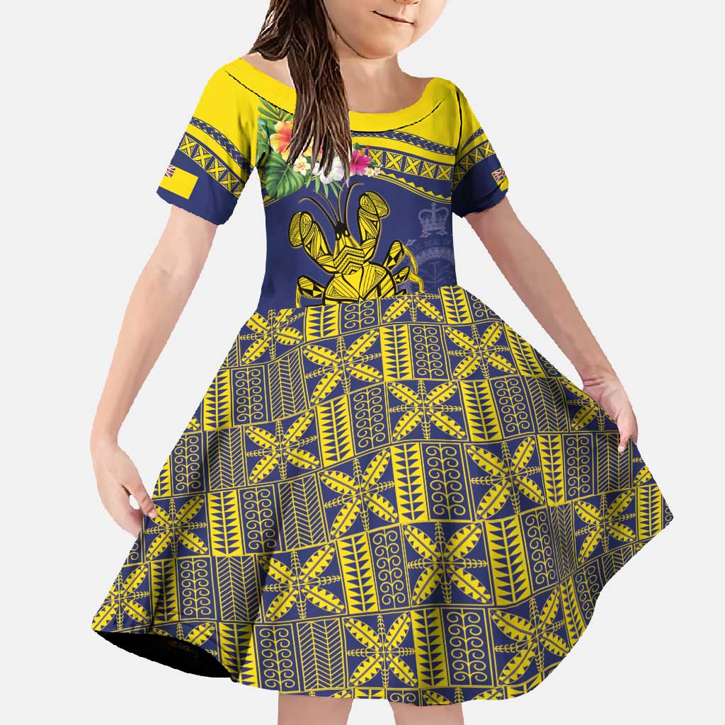 Niue Coconut Crab Family Matching Long Sleeve Bodycon Dress and Hawaiian Shirt Rock of Polynesia