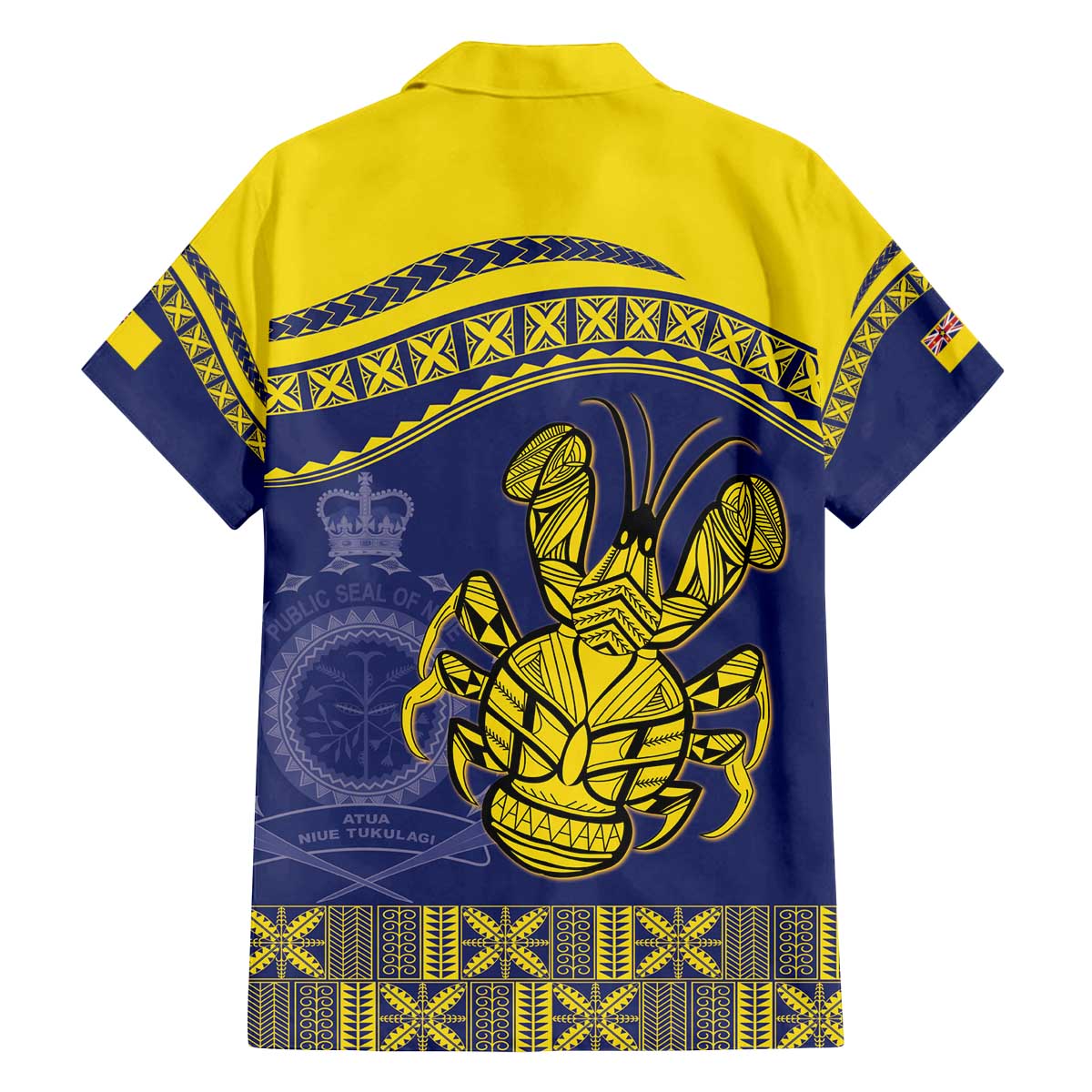 Niue Coconut Crab Family Matching Off The Shoulder Long Sleeve Dress and Hawaiian Shirt Rock of Polynesia LT9 - Polynesian Pride
