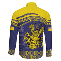 Niue Coconut Crab Family Matching Off The Shoulder Long Sleeve Dress and Hawaiian Shirt Rock of Polynesia LT9 - Polynesian Pride