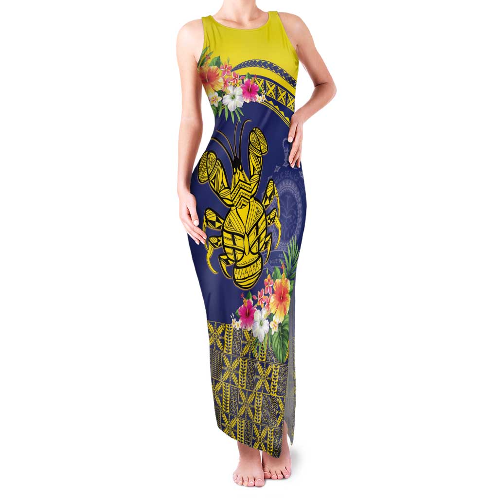 Niue Coconut Crab Family Matching Tank Maxi Dress and Hawaiian Shirt Rock of Polynesia