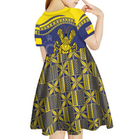 Niue Coconut Crab Kid Short Sleeve Dress Rock of Polynesia