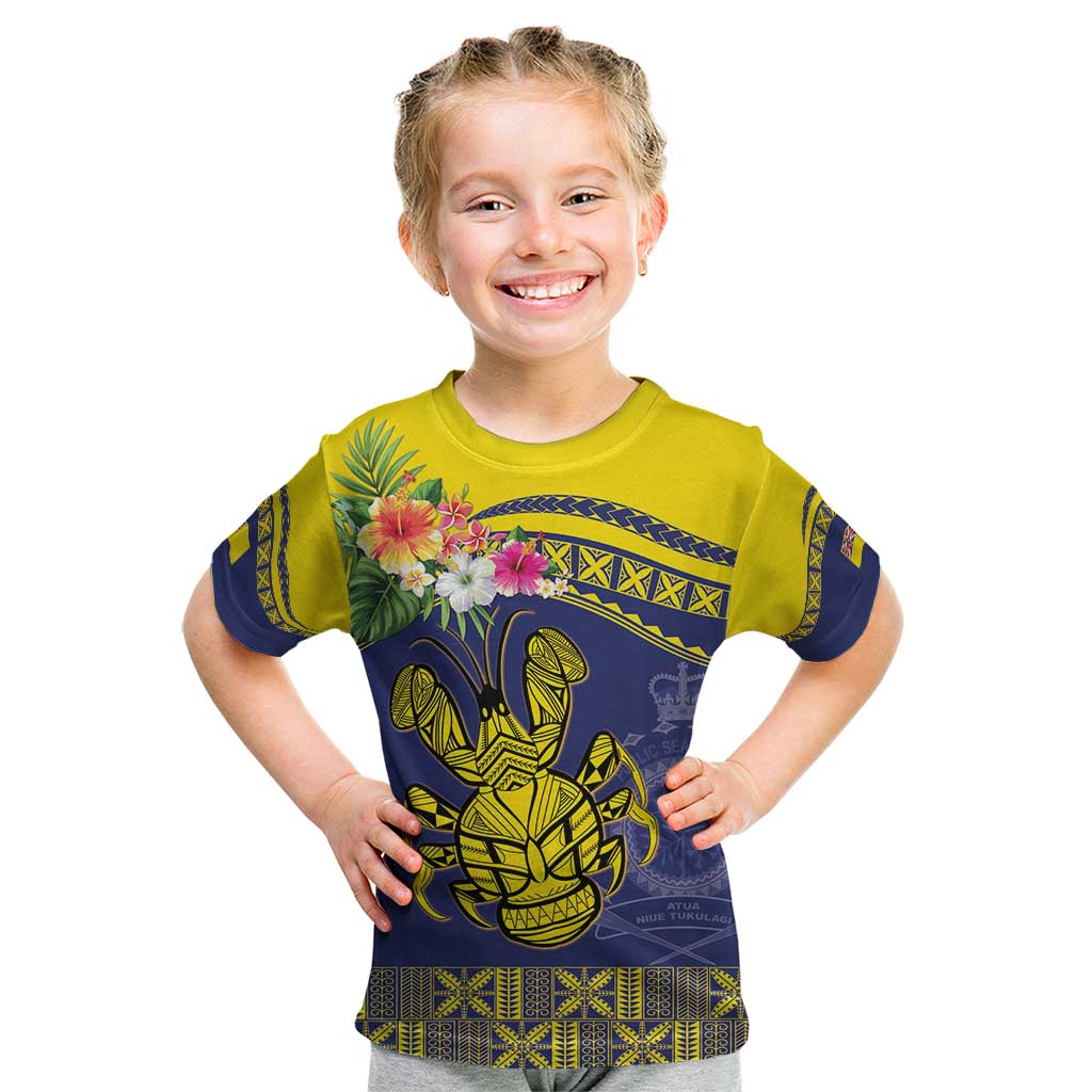 Niue Coconut Crab Kid T Shirt Rock of Polynesia LT9 Gold - Polynesian Pride