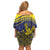 Niue Coconut Crab Off Shoulder Short Dress Rock of Polynesia