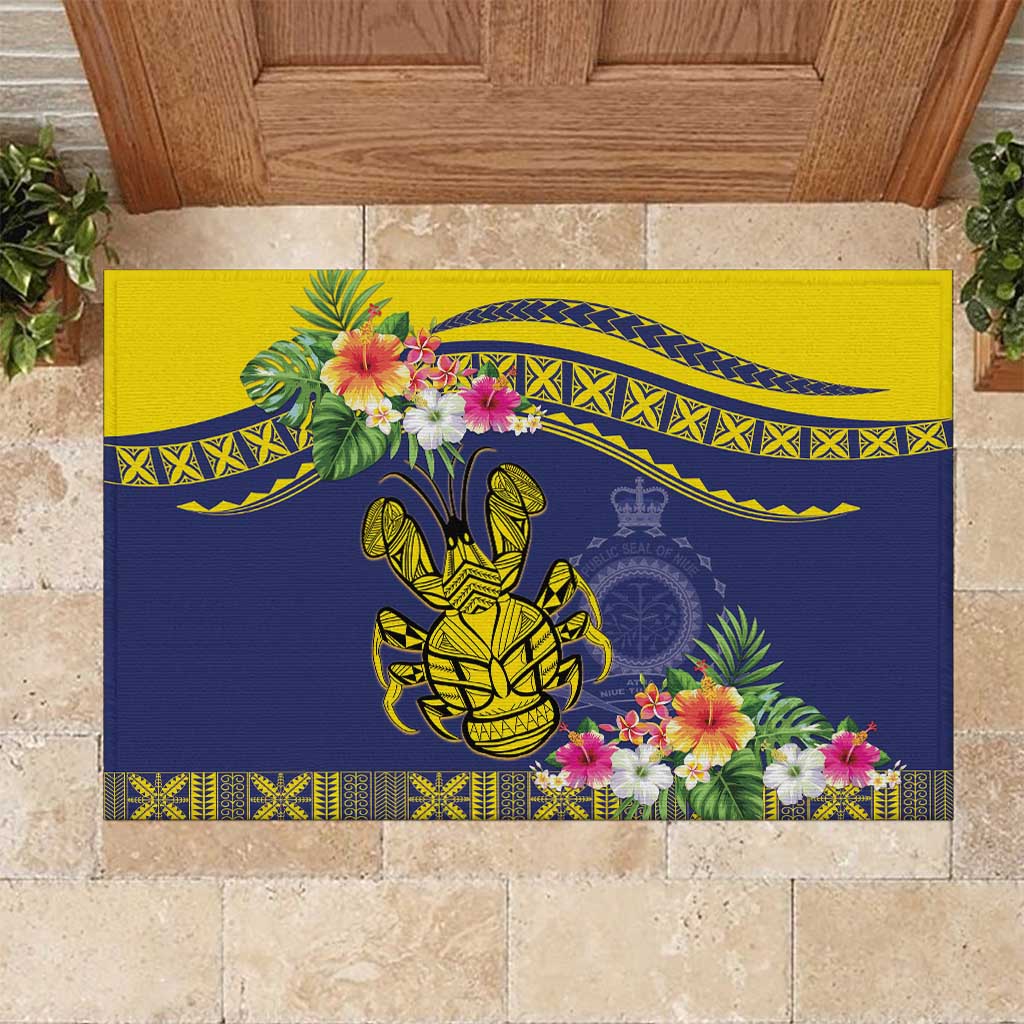 Niue Coconut Crab Rubber Doormat Rock of Polynesia