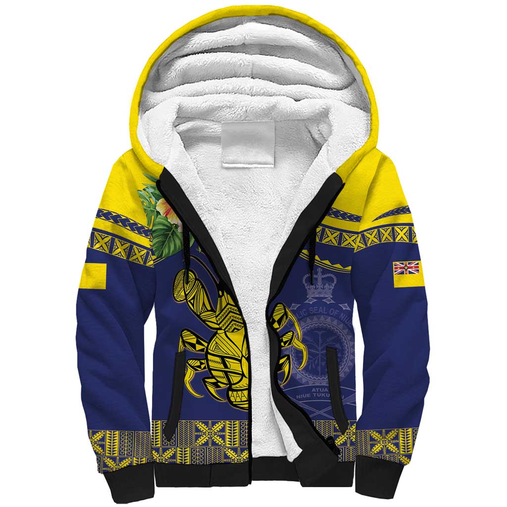 Niue Coconut Crab Sherpa Hoodie Rock of Polynesia