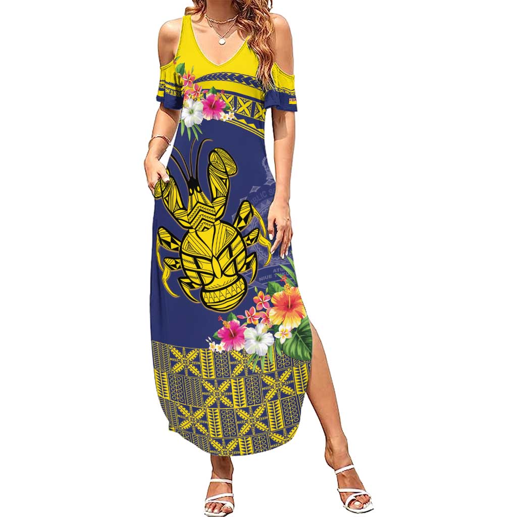 Niue Coconut Crab Summer Maxi Dress Rock of Polynesia