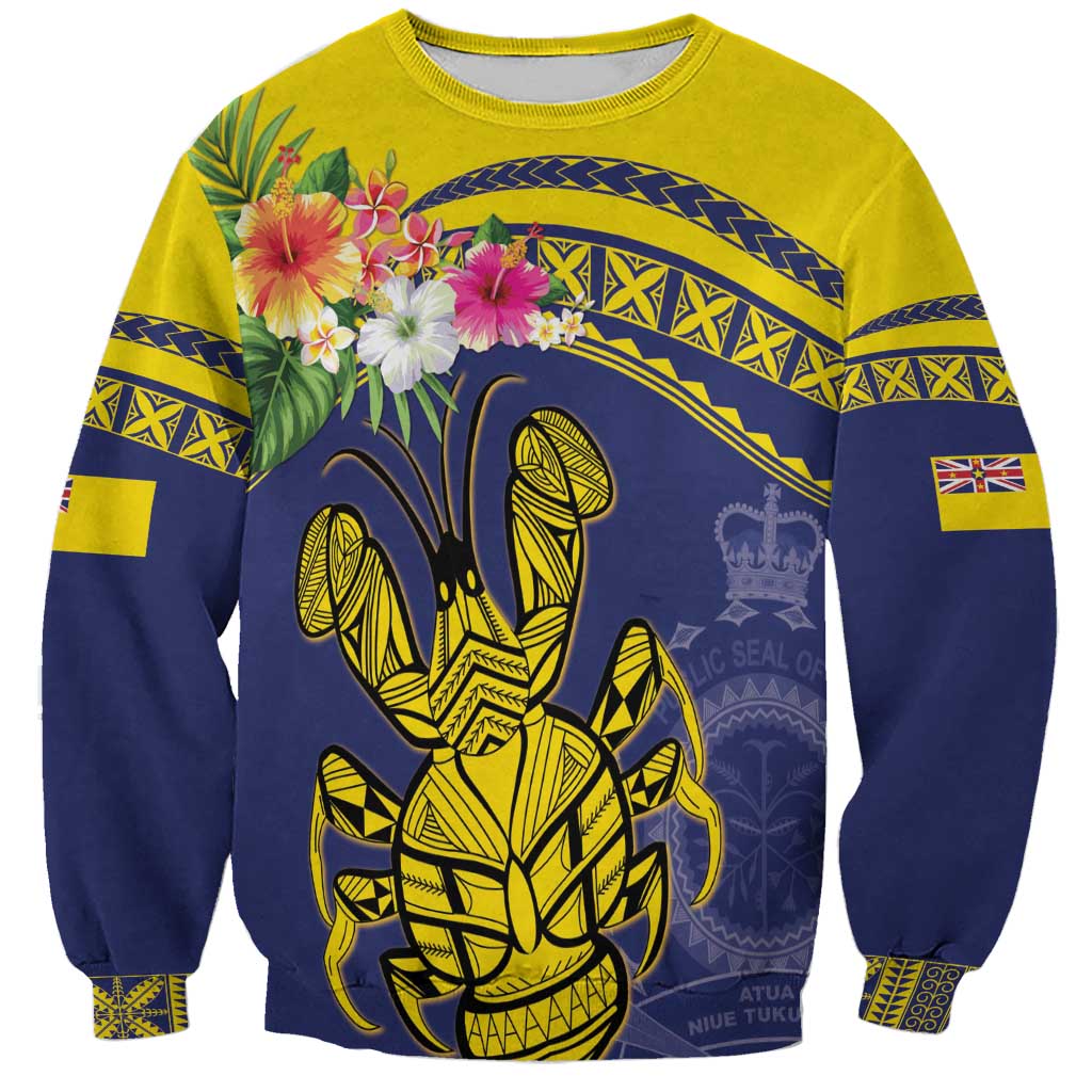 Niue Coconut Crab Sweatshirt Rock of Polynesia LT9 Unisex Gold - Polynesian Pride