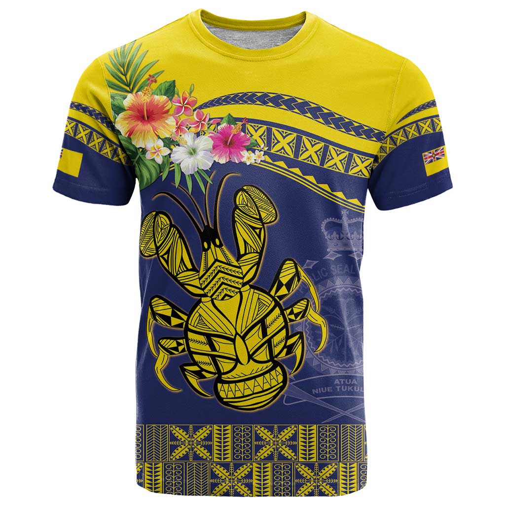 Niue Coconut Crab T Shirt Rock of Polynesia LT9 Gold - Polynesian Pride
