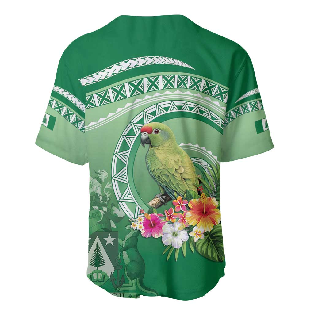 Norfolk Parakeet Tropical Baseball Jersey Norfolk Island Tribal Pattern LT9 - Polynesian Pride