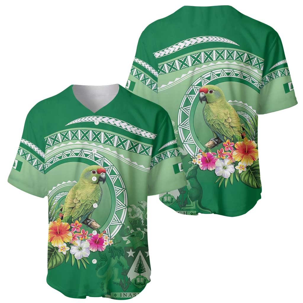 Norfolk Parakeet Tropical Baseball Jersey Norfolk Island Tribal Pattern LT9 - Polynesian Pride