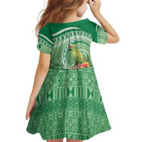 Norfolk Parakeet Tropical Family Matching Long Sleeve Bodycon Dress and Hawaiian Shirt Norfolk Island Tribal Pattern LT9 - Polynesian Pride