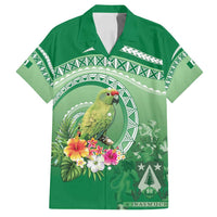Norfolk Parakeet Tropical Family Matching Long Sleeve Bodycon Dress and Hawaiian Shirt Norfolk Island Tribal Pattern LT9 Dad's Shirt - Short Sleeve Green - Polynesian Pride
