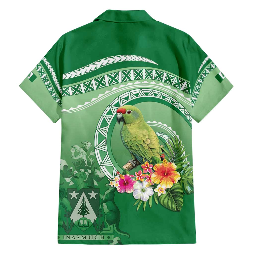 Norfolk Parakeet Tropical Family Matching Long Sleeve Bodycon Dress and Hawaiian Shirt Norfolk Island Tribal Pattern LT9 - Polynesian Pride