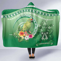 Norfolk Parakeet Tropical Hooded Blanket Norfolk Island Tribal Pattern LT9 One Size Green - Polynesian Pride