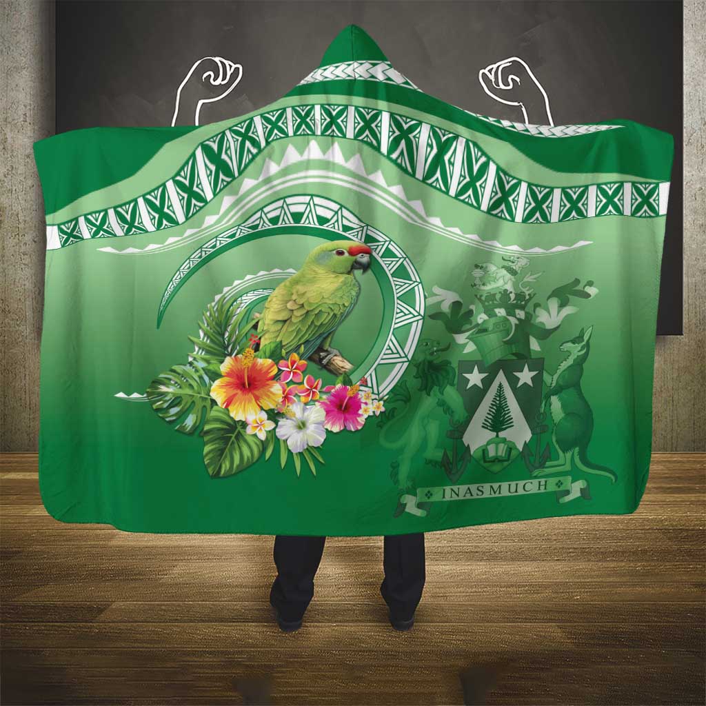 Norfolk Parakeet Tropical Hooded Blanket Norfolk Island Tribal Pattern LT9 - Polynesian Pride
