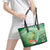 Norfolk Parakeet Tropical Leather Tote Bag Norfolk Island Tribal Pattern