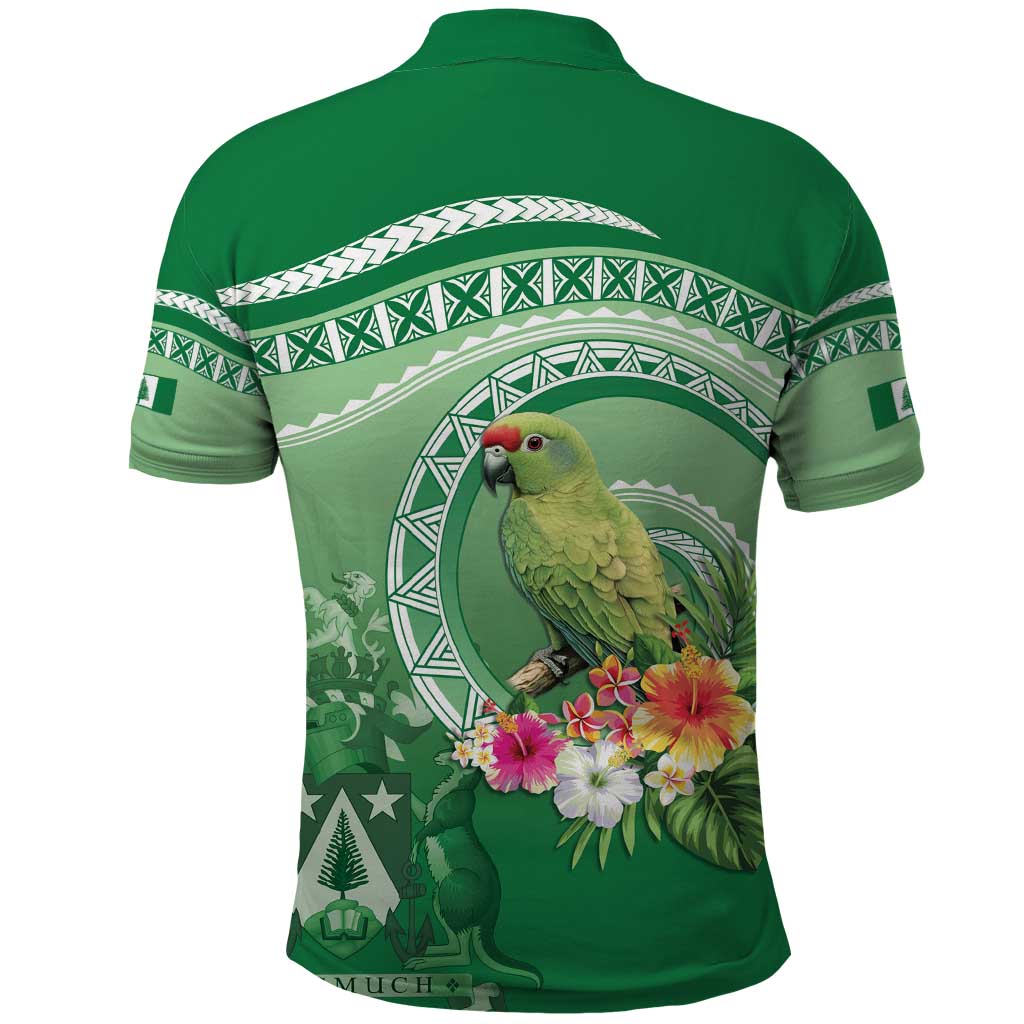 Norfolk Parakeet Tropical Polo Shirt Norfolk Island Tribal Pattern LT9 - Polynesian Pride
