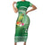 Norfolk Parakeet Tropical Short Sleeve Bodycon Dress Norfolk Island Tribal Pattern