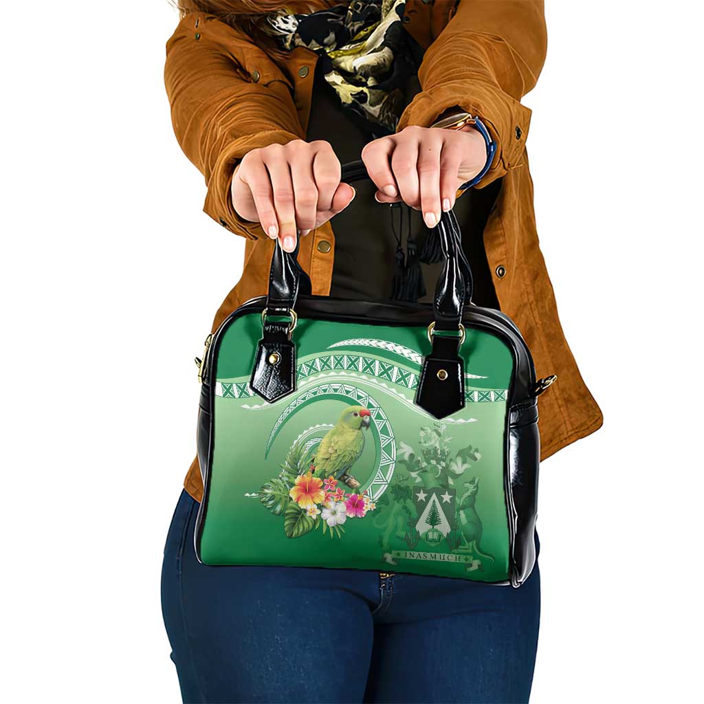 Norfolk Parakeet Tropical Shoulder Handbag Norfolk Island Tribal Pattern LT9 One Size Green - Polynesian Pride