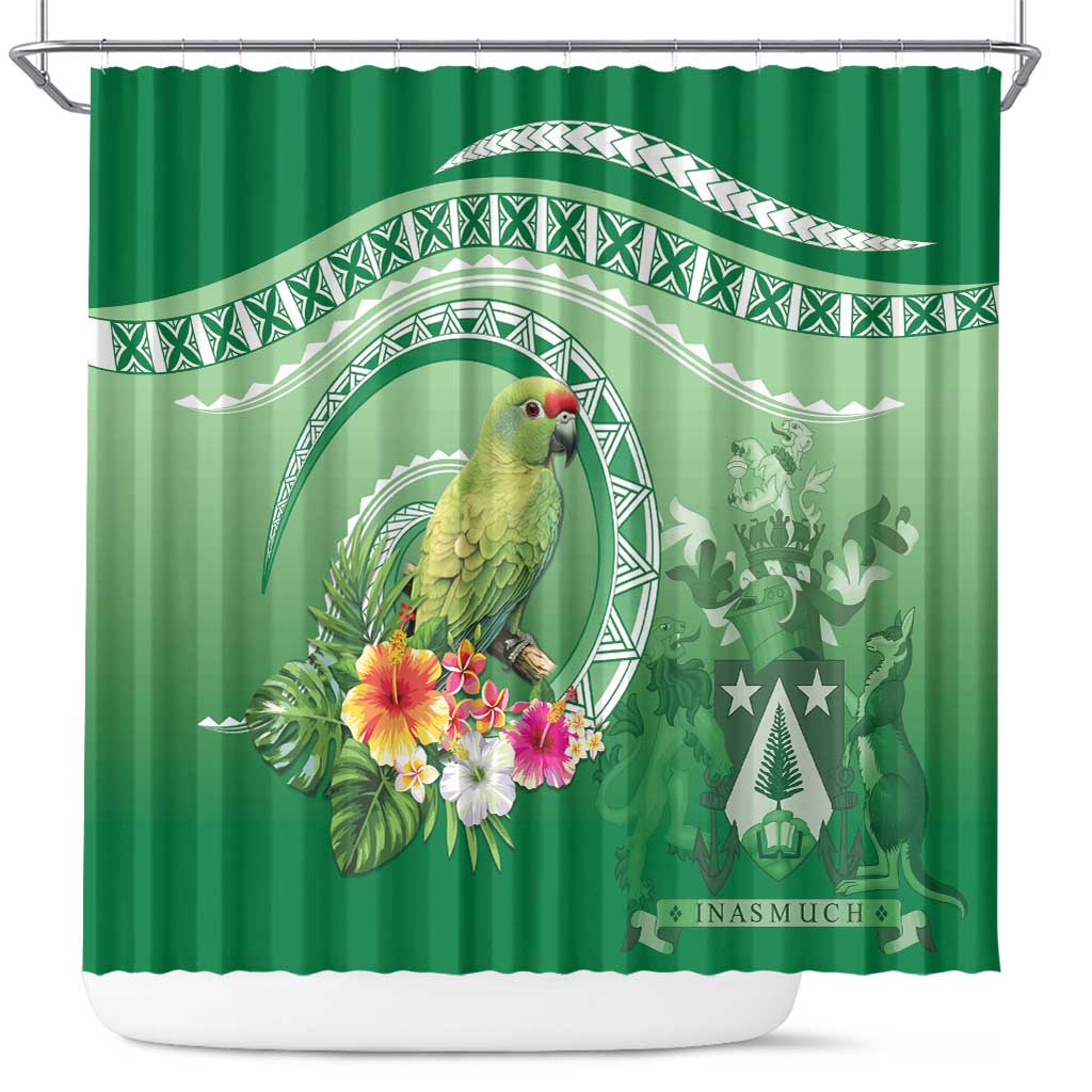 Norfolk Parakeet Tropical Shower Curtain Norfolk Island Tribal Pattern