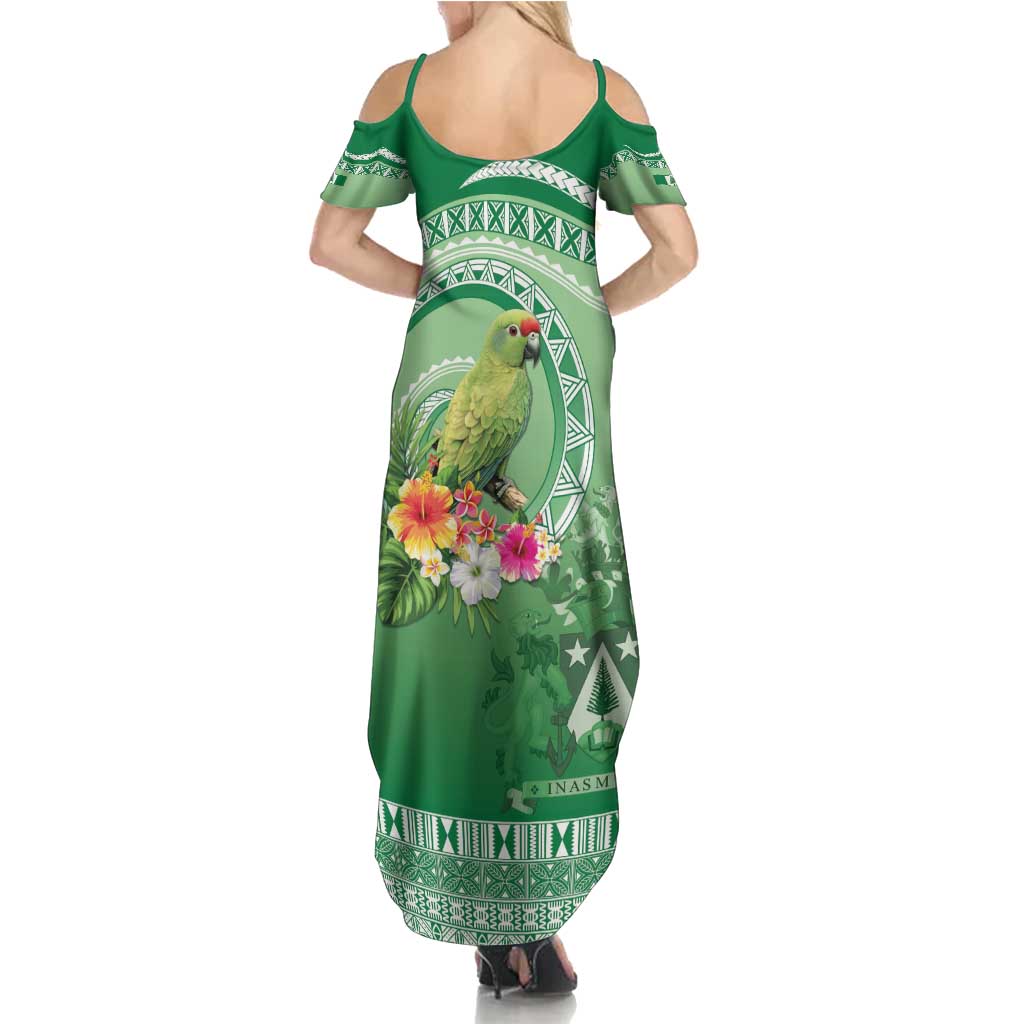 Norfolk Parakeet Tropical Summer Maxi Dress Norfolk Island Tribal Pattern LT9 - Polynesian Pride