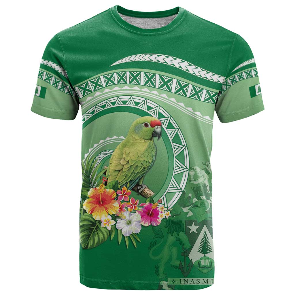 Norfolk Parakeet Tropical T Shirt Norfolk Island Tribal Pattern LT9 Green - Polynesian Pride