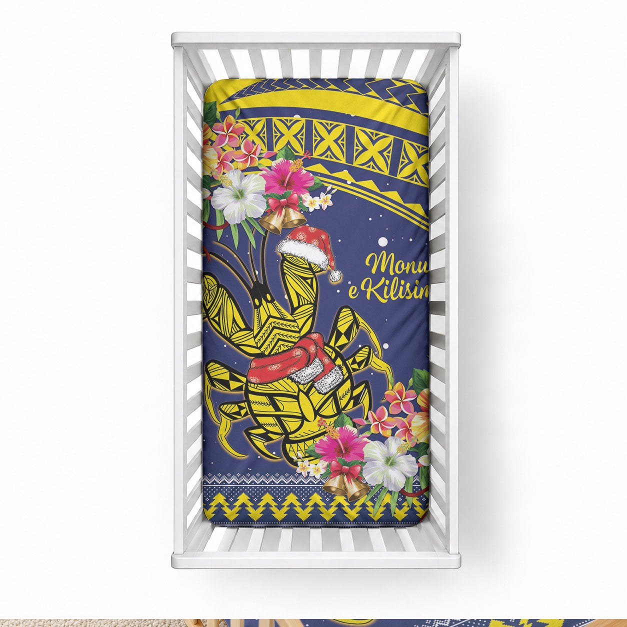 Monuina e Kilisimasi Niue Christmas Baby Bed Cover Niuean Tribal Pattern LT9 28 × 52 in Gold - Polynesian Pride