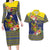 Monuina e Kilisimasi Niue Christmas Couples Matching Long Sleeve Bodycon Dress and Hawaiian Shirt Niuean Tribal Pattern