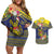 Monuina e Kilisimasi Niue Christmas Couples Matching Off Shoulder Short Dress and Hawaiian Shirt Niuean Tribal Pattern