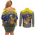 Monuina e Kilisimasi Niue Christmas Couples Matching Off Shoulder Short Dress and Long Sleeve Button Shirt Niuean Tribal Pattern