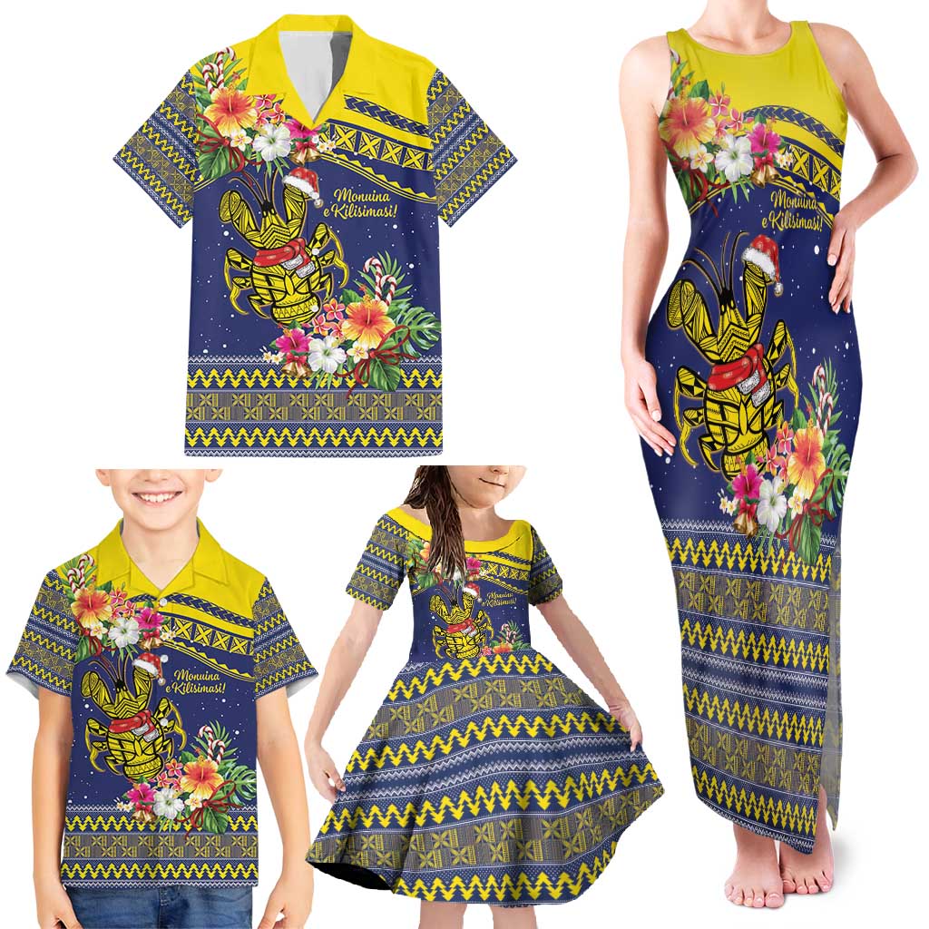 Monuina e Kilisimasi Niue Christmas Family Matching Tank Maxi Dress and Hawaiian Shirt Niuean Tribal Pattern LT9 - Polynesian Pride