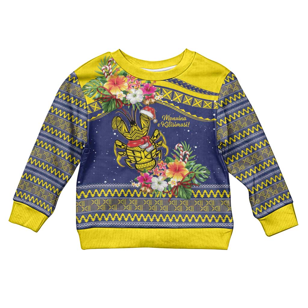 Monuina e Kilisimasi Niue Christmas Kid Ugly Christmas Sweater Niuean Tribal Pattern LT9 Kid Gold - Polynesian Pride