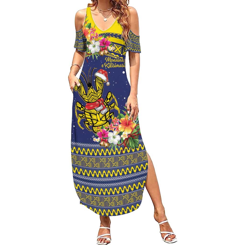 Monuina e Kilisimasi Niue Christmas Summer Maxi Dress Niuean Tribal Pattern