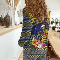 Monuina e Kilisimasi Niue Christmas Women Casual Shirt Niuean Tribal Pattern LT9 - Polynesian Pride
