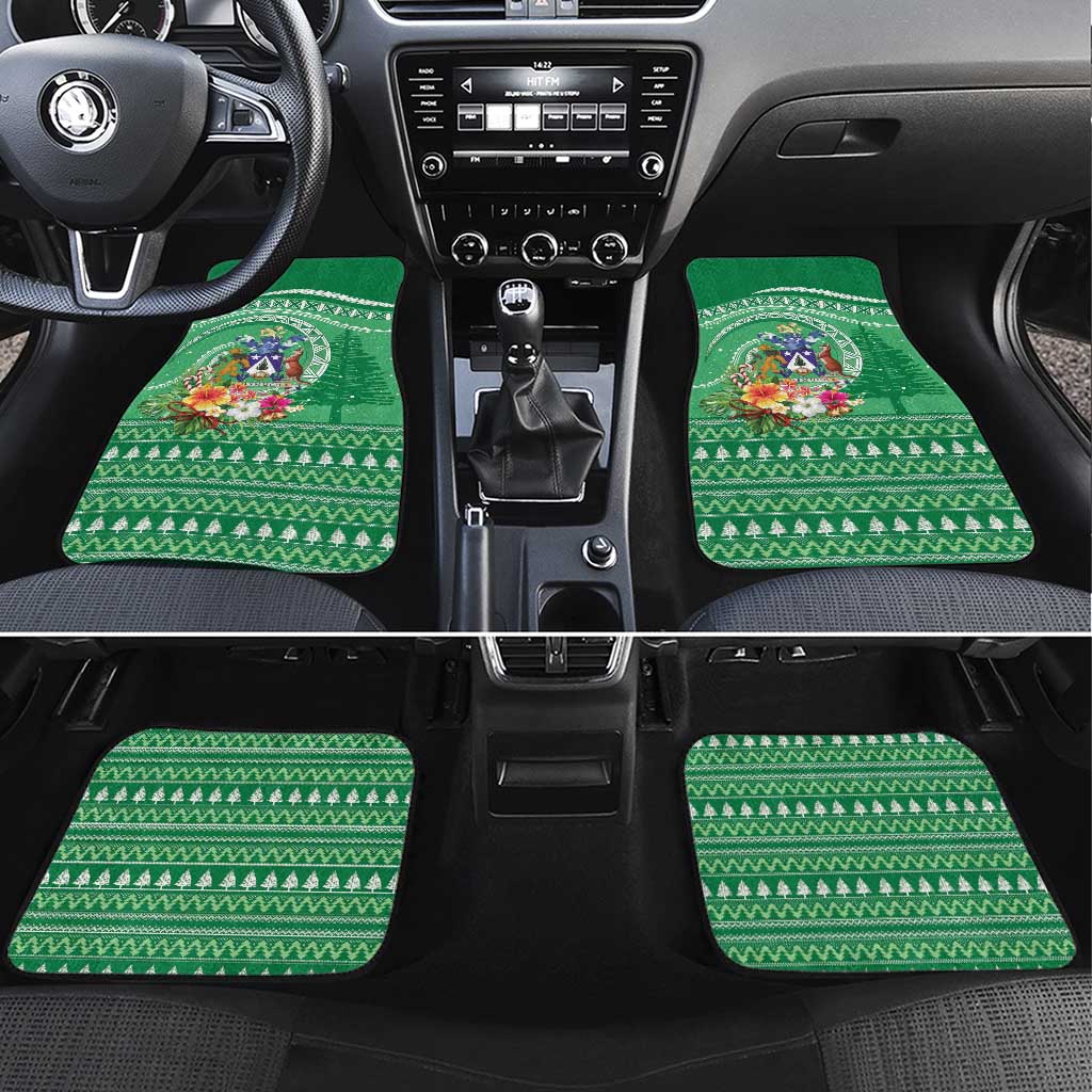 Norfolk Island Pine Tree Christmas Car Mats Coat of Arm and Polynesian Pattern