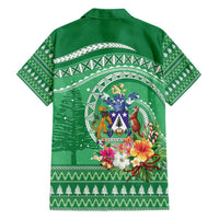 Norfolk Island Pine Tree Christmas Family Matching Long Sleeve Bodycon Dress and Hawaiian Shirt Coat of Arm and Polynesian Pattern LT9 - Polynesian Pride