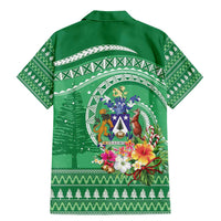 Norfolk Island Pine Tree Christmas Family Matching Mermaid Dress and Hawaiian Shirt Coat of Arm and Polynesian Pattern LT9 - Polynesian Pride