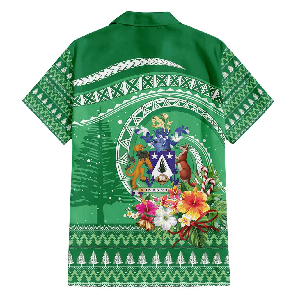 Norfolk Island Pine Tree Christmas Family Matching Puletasi and Hawaiian Shirt Coat of Arm and Polynesian Pattern LT9 - Polynesian Pride