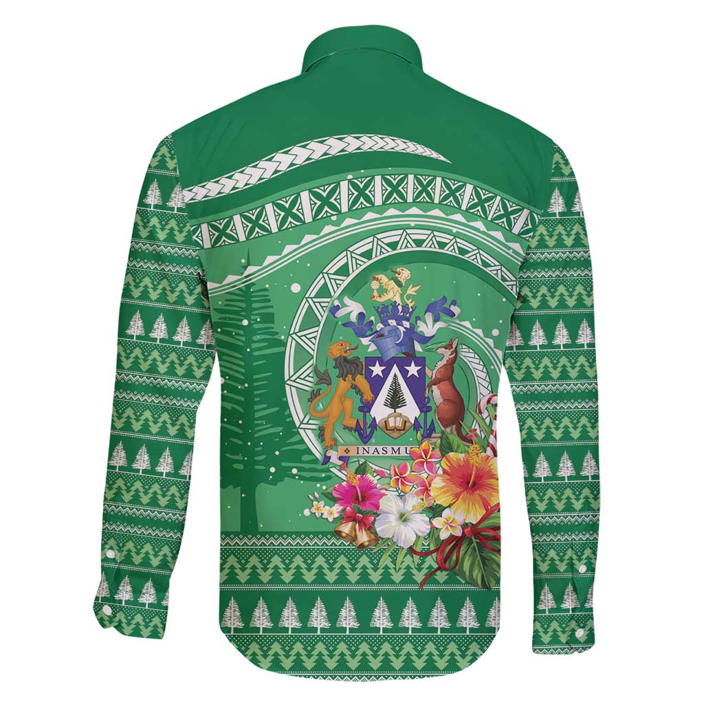 Norfolk Island Pine Tree Christmas Family Matching Short Sleeve Bodycon Dress and Hawaiian Shirt Coat of Arm and Polynesian Pattern LT9 - Polynesian Pride