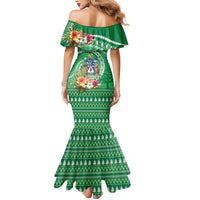 Norfolk Island Pine Tree Christmas Mermaid Dress Coat of Arm and Polynesian Pattern LT9 - Polynesian Pride