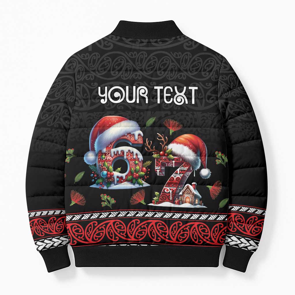 Aotearoa Six Seven Personalized Bomber Puffer Jacket New Zealand Funny Christmas - Polynesian Pride