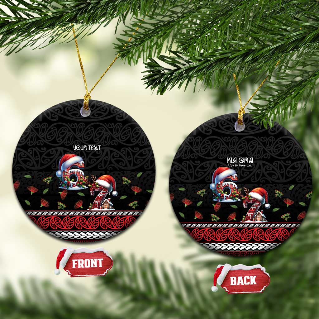 Aotearoa Six Seven Personalized Ceramic Ornament New Zealand Funny Christmas LT9 Circle Pack 1: ornament * 1 piece Red - Polynesian Pride