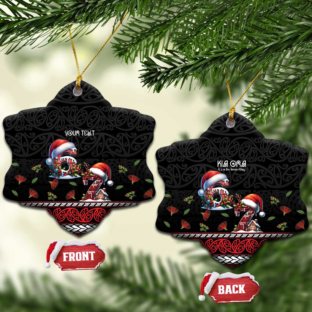 Aotearoa Six Seven Personalized Ceramic Ornament New Zealand Funny Christmas LT9 - Polynesian Pride